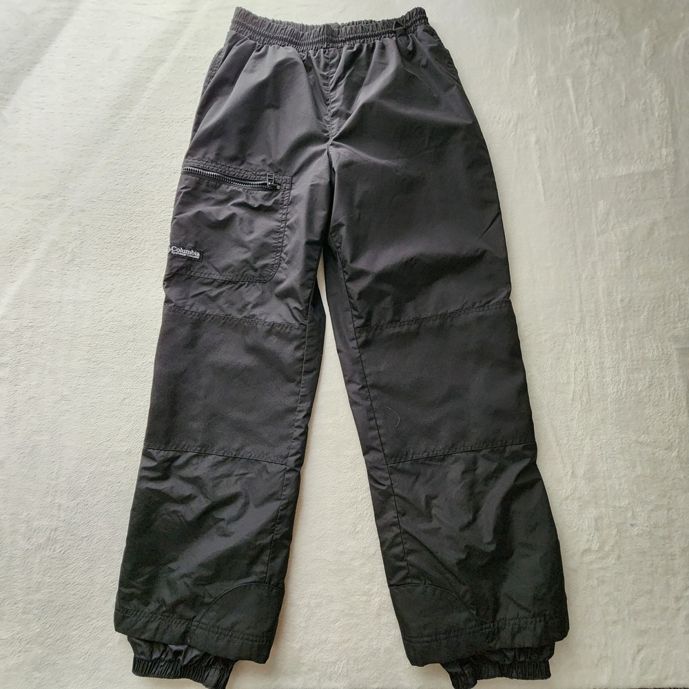 Columbia Rain Pants Mens Medium Black Shell Waterproof Windproof Cargo Pocket